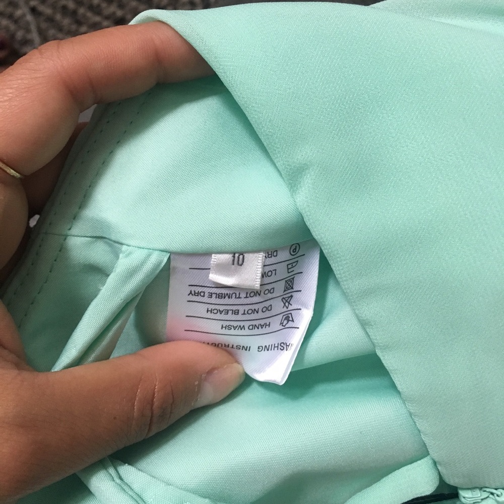 Mint floor length bridesmaid dress - Picture 4 of 6